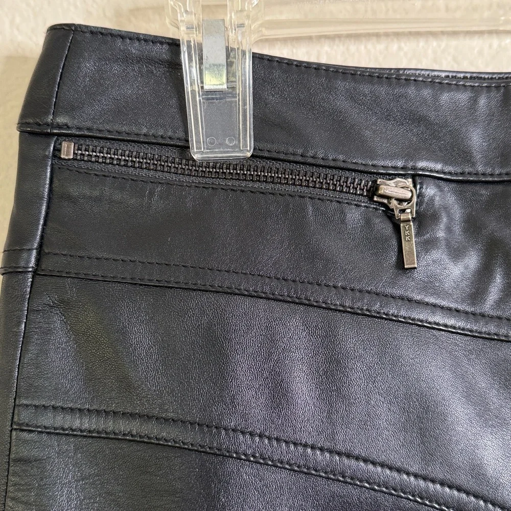 Cache leather mini skirt black size 6 NWT